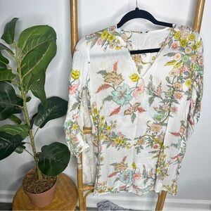 Roberta Roller Rabbit White Floral Blouse sz 14